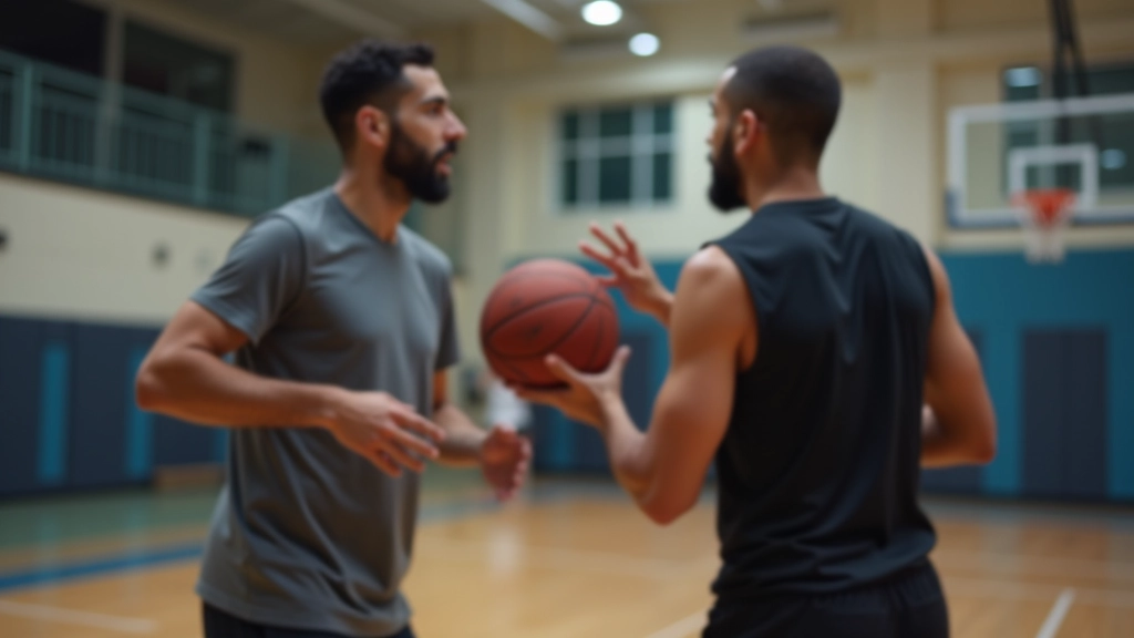 لاعب يركز على حركة التصويب الصحيحة مع مدرب